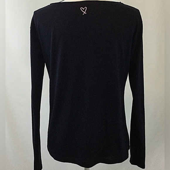 Victoria's Secret CRUSH Long Sleeve Tee Shirt Size in Photos Navy/Purple Sparkle - Picture 4 of 9